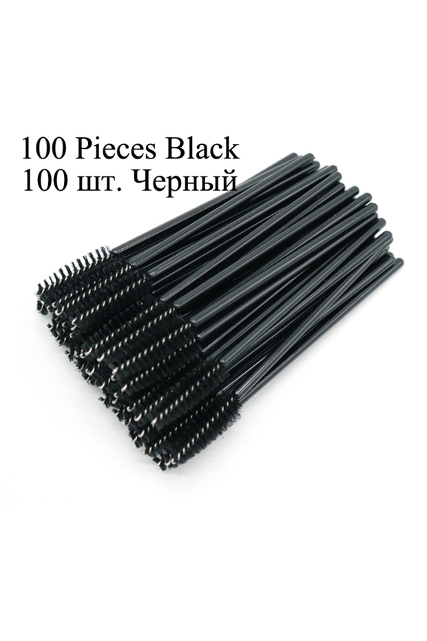 100pcs Black 100Pcs Disposable Micro Eyelash Brush Mascara Wands Applicator Spoolers Eyebrow Comb br