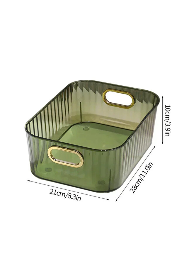 L Green Acrylic Organizers Snacks Bathroom Organizer Rectangular Storage Makeup Clutter Bedroom Cosm