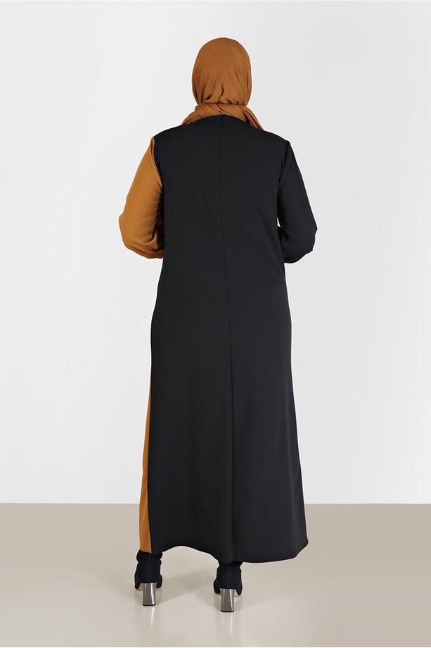 Taşlı Şerit Detaylı Elbise 20193 - 4