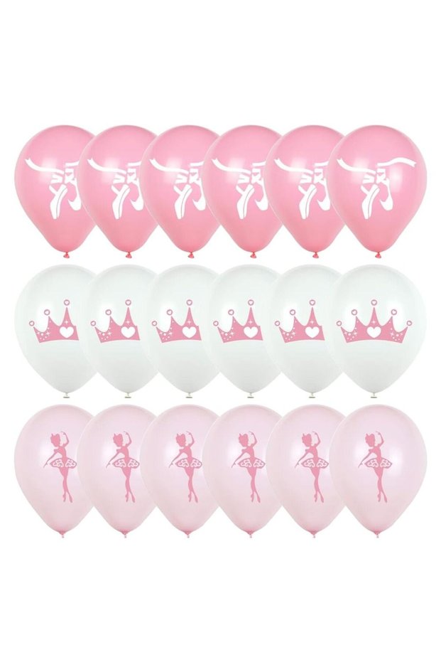 Laser 18pcs Ballet Theme Balloons,Ballerina Birthday Party Decorations,Pink White Balloons,Girl Prin