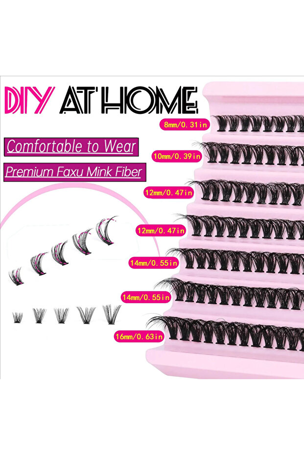 MIX MJ 50P DIY Lash Clusters 140pcs D Curl Lash Extension Clusters 8-16mm Individual Lashes That Loo - 3