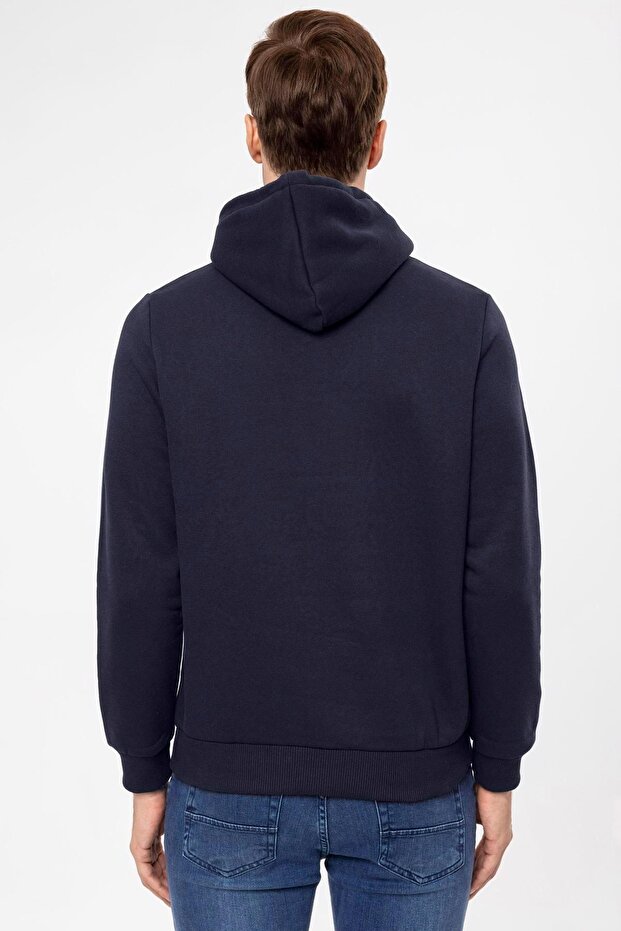 Kapişonlu Yaka Regular Düz Sweatshirt - 6