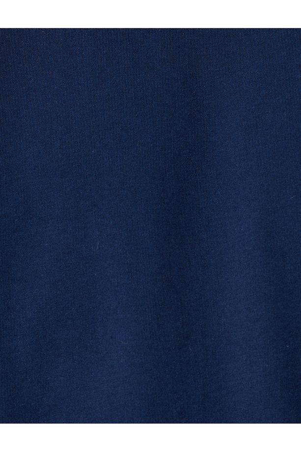 Pamuklu Bisiklet Yaka Regular Fit Kısa Kollu Basic Tişört - 6