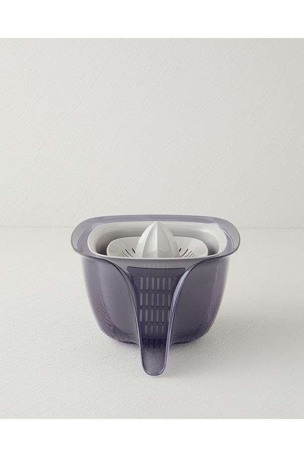 Fresco Plastik 4 Parça Süzgeç 3 x 1,8 x 0,5 Litre Antrasit - 1