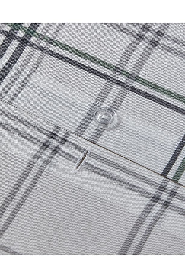 Graphic Grid Kolay Ütülenir Çift Kişilik Nevresim Takımı 200x220 cm Gri - 7