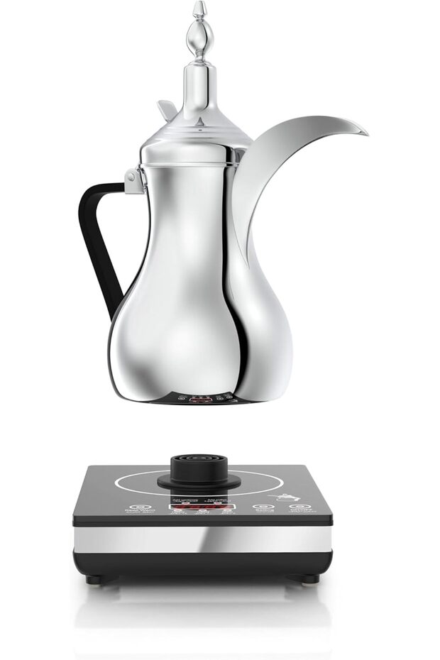 Al Saif Turkish Coffee Maker, 0.6 L, Digital Temp & Time Display, Comfortable Handle, Silver - 4