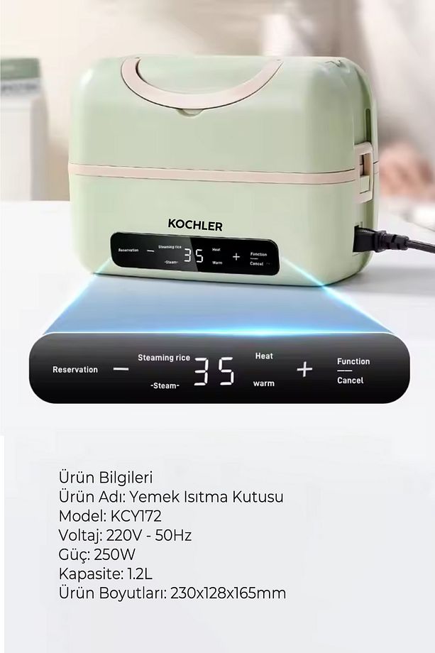 Ev, Ofis ve Seyahat İçin Elektrikli Yemek Termosu ve Isıtıcı 1,2 Lt Sağlıklı ve BPA'sız - 6