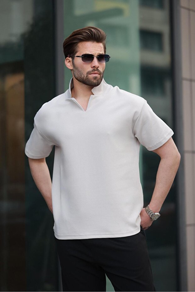 Ανδρικό μπλουζάκι Basic Polo Neck Stone Color E7145 - 1