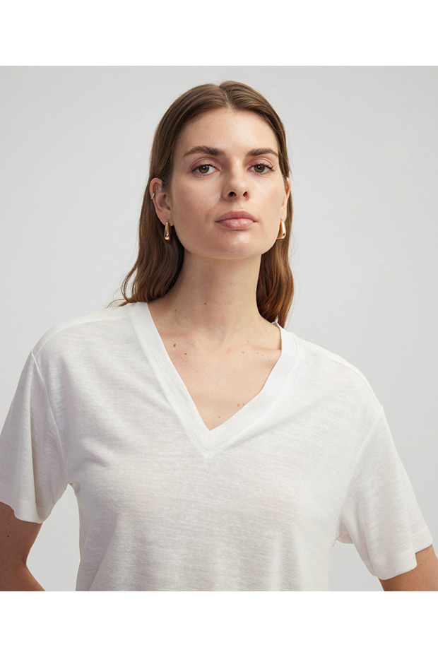 V yaka basic tişört - 1