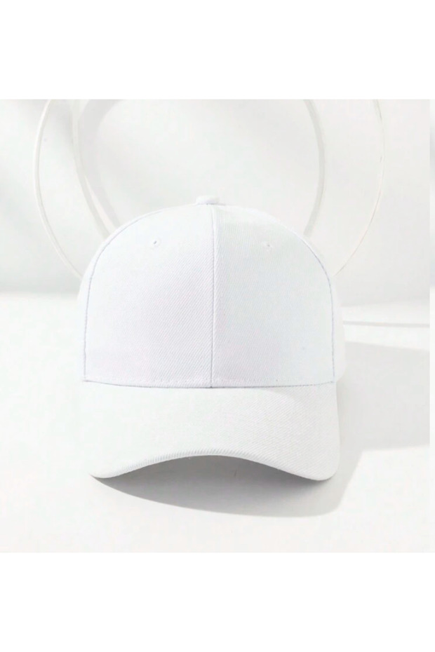 Unisex Basic Plain White Color Hat Cap - 1