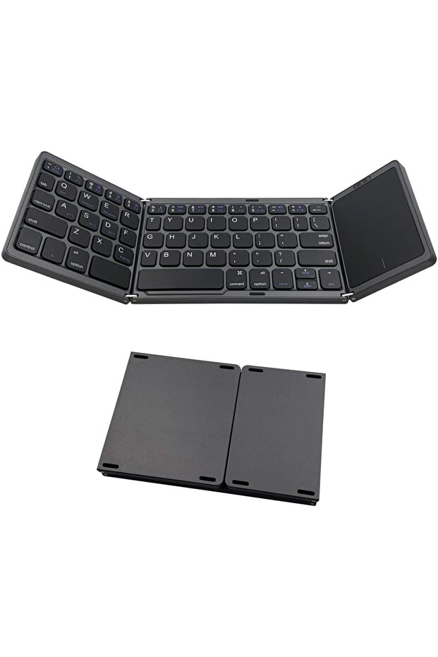 Foldable Bluetooth Keyboard with Touchpad, Rechargeable, Slim for Android, iOS, Windows - 1