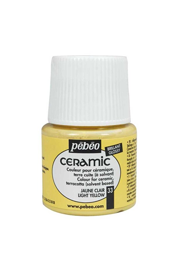 طلاء سيراميك ذو أساس مذيب زجاجة 45 مل - 33 أصفر فاتح - 1