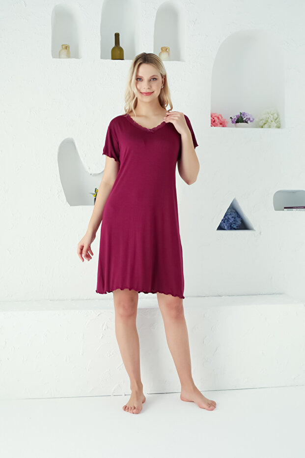 Women's Short Sleeve Cotton Nightdress / Plus Size