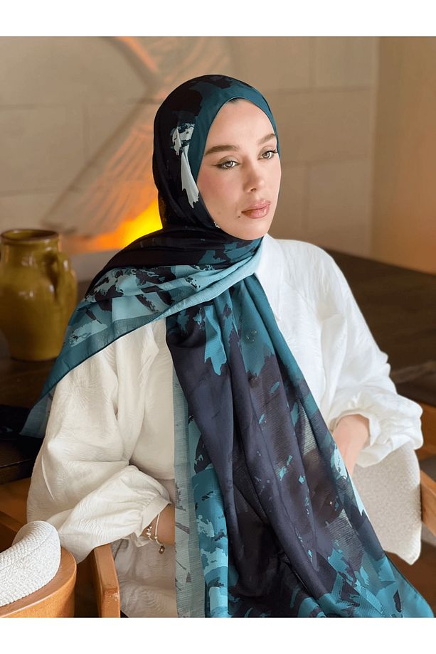 Okyanus Desen Lina Şal - 1