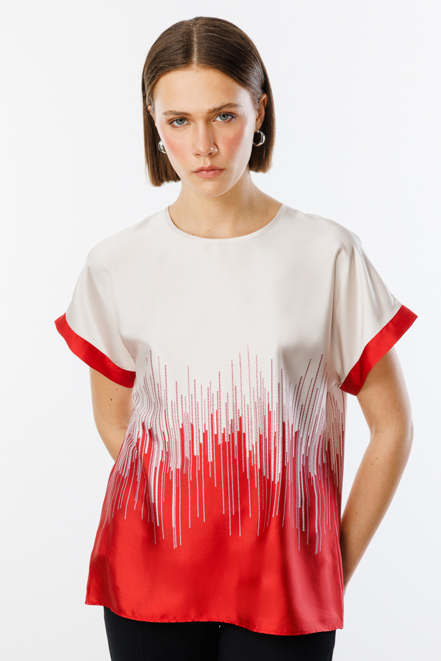 ستة نمط بلوزة ذات رقبة مستديرة - 2