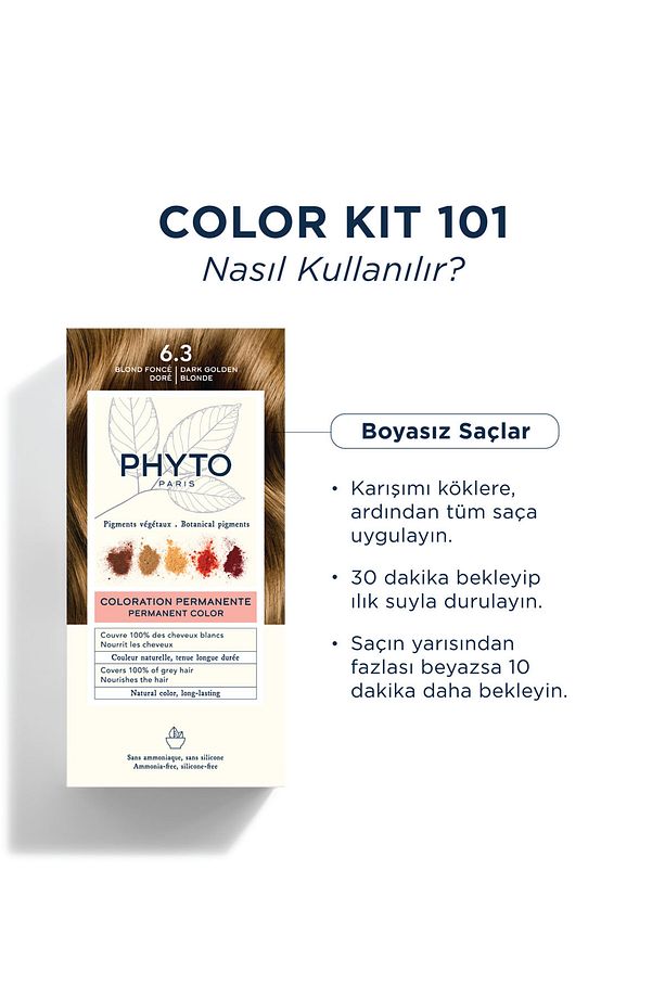 Color Amonyaksız Kalıcı Bitkisel Saç Boyası 6.3 Koyu Kumral Dore - 3