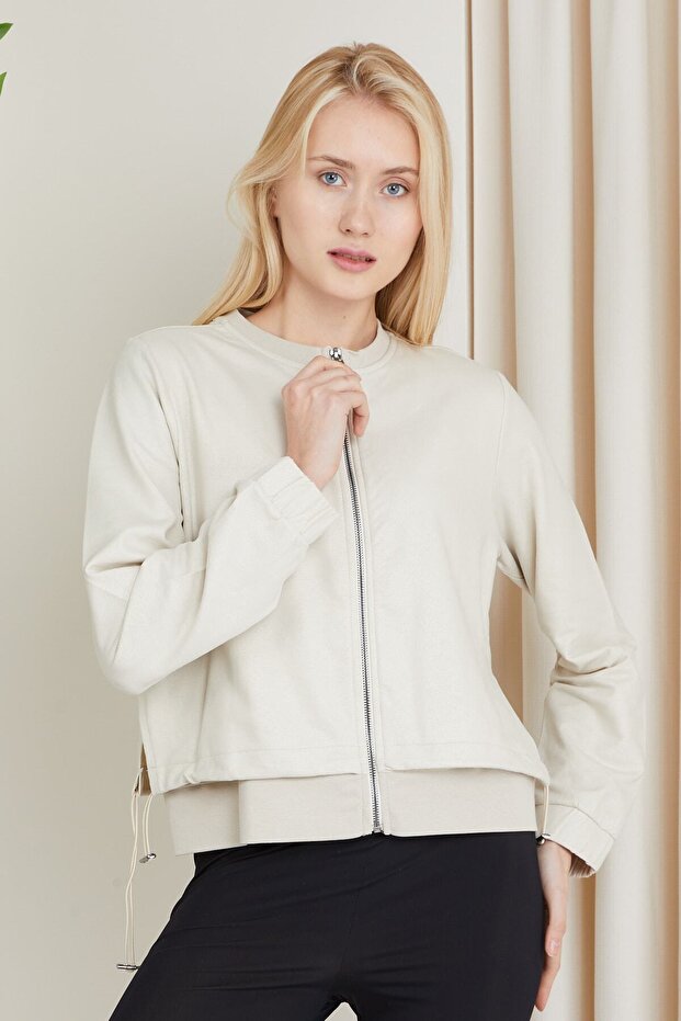 Women's Double Color Zippered Sports Jacket
