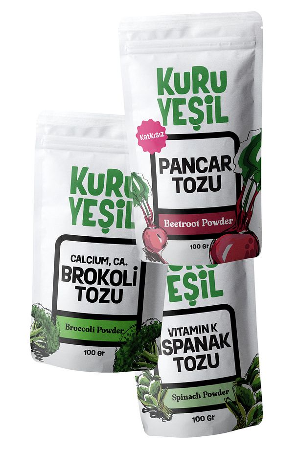 Brokoli Tozu - Pancar Tozu - Ispanak Tozu - Dry Vegetable Powders - Kuru Sebze Paketi 300 gr - 1