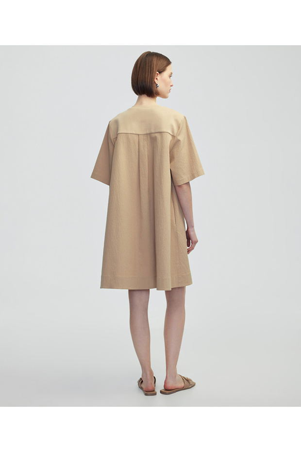 Kumaş mix elbise - 5