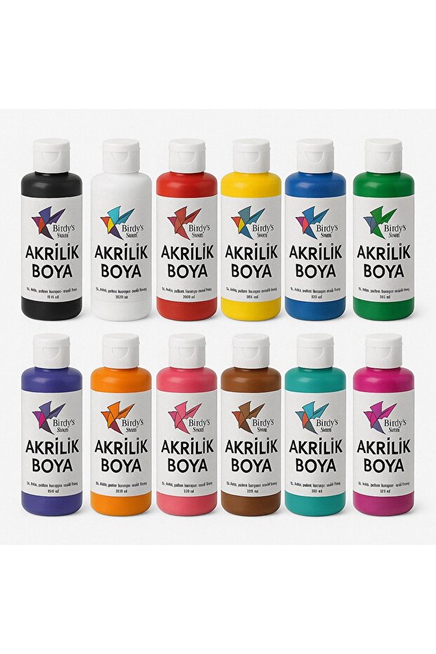 Birdy's Color Akrilik Boya 12'li Set 12X120 ml Sanatsal Renkler - Ana Renkler - 1