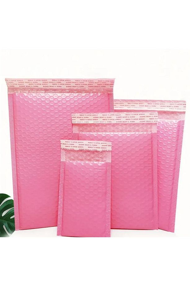 Bantlı Pembe Patpatlı Balonlu Kargo Poşeti E Ticaret poşeti 10 Adet 44x50+6 - 2