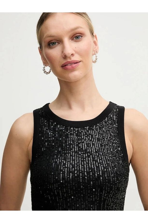 ALEXIA SEQUINS TANK TOP Kadın Siyah Atlet W5GP06KCS10-JBLK - 4