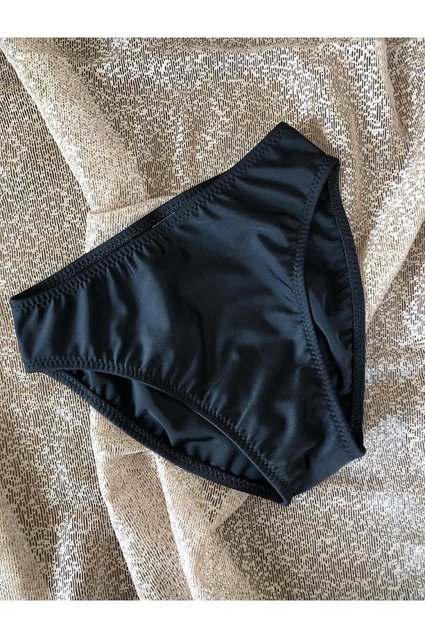 Kız Çocuk Garson Esnek Ayarlanabilir Askı Siyah Renkli Desenli Etekli Bikini Takım - 6