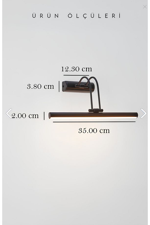 Siyah Mat Gün Işığı (sarı) Banyo Duvar Ayna Tablo Aydınlatması Flüt Aplik Kuğu Aplik Ledli Aplik - 6
