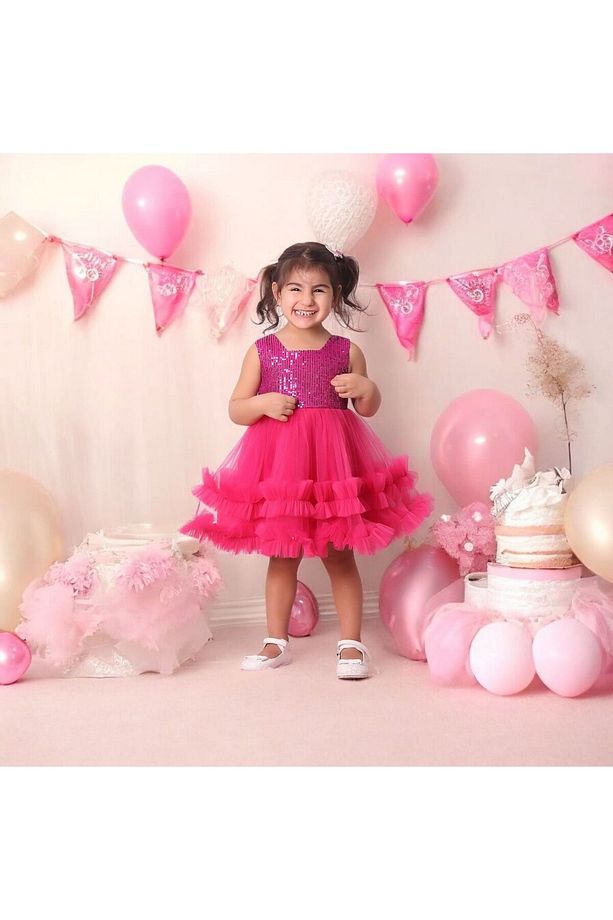 PUL PAYET KABARIK BEBEK ABİYE ELBİSE - 1