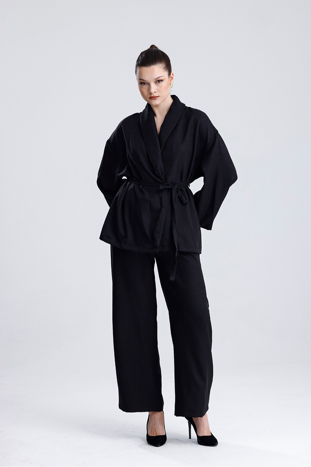 Women's Waist Lace-Up Kimono Set