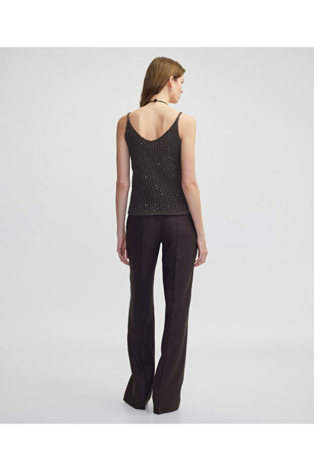 Payetli triko bluz - 7