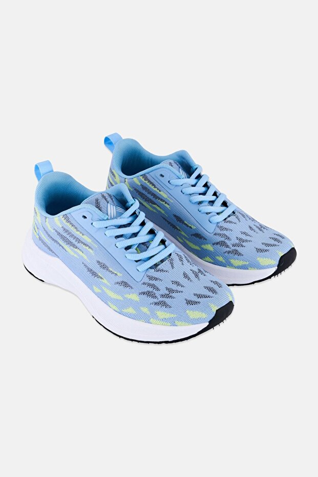 Women Lace Up Training Shoes, Blue