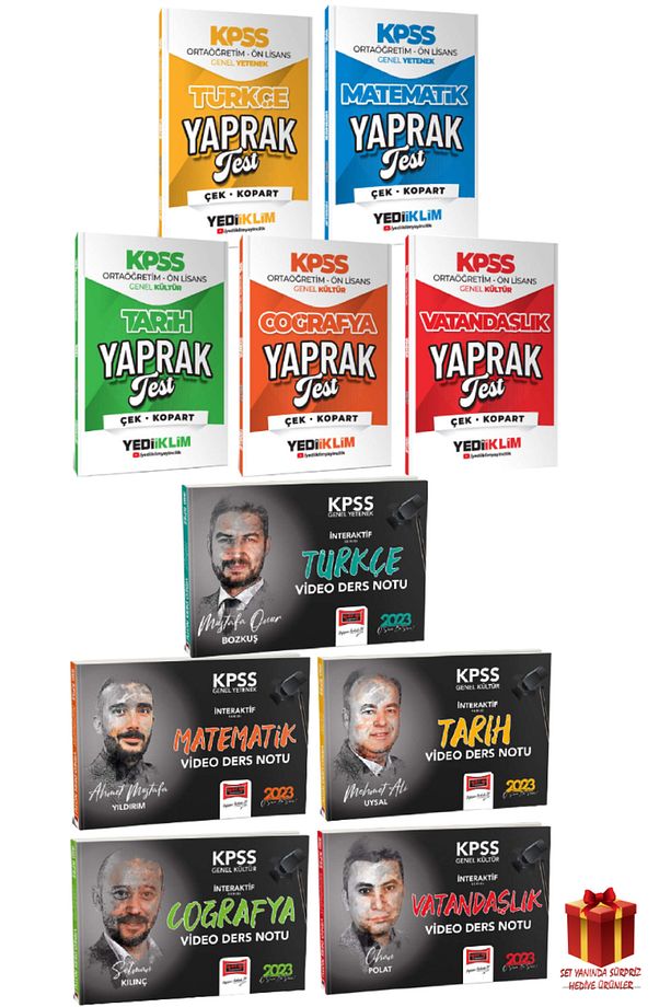 2026 Yediiklim KPSS Ortaöğretim-Ön Lisans Yaprak Test Seti+Yargı KPSS Video Ders Notu+Hediye - 1