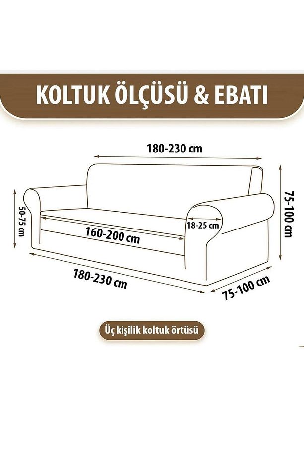 Geçirmeli Lastikli Koltuk Örtüsü Seti 3+3 - 2