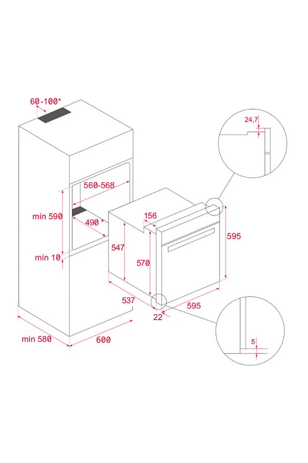 Hsb 646 Ss Airfry Inox 9 Programlı 70 Lt. Ankastre Fırın - 2