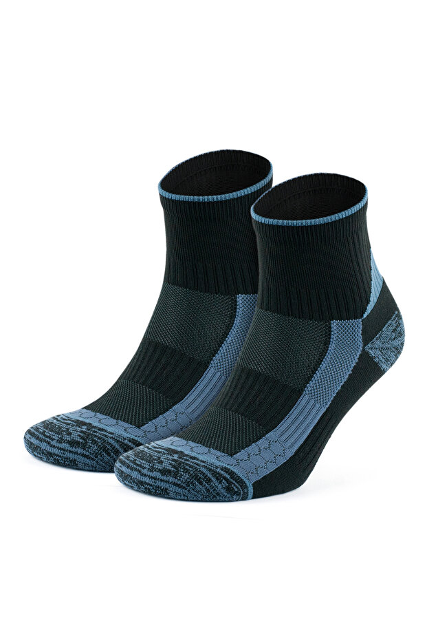 2-Pack Soleless Towel-Lined Seamless Athletic Running Walking Exercise Activity Sports Men Women Socks 3593