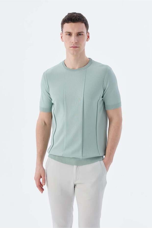 Mint Slim Fit Crew Neck Knitwear T-Shirt