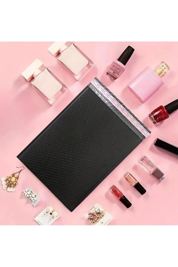 Bantlı Siyah Patpatlı Balonlu Kargo Poşeti E Ticaret poşeti 50 Adet 25x30+4 - 2