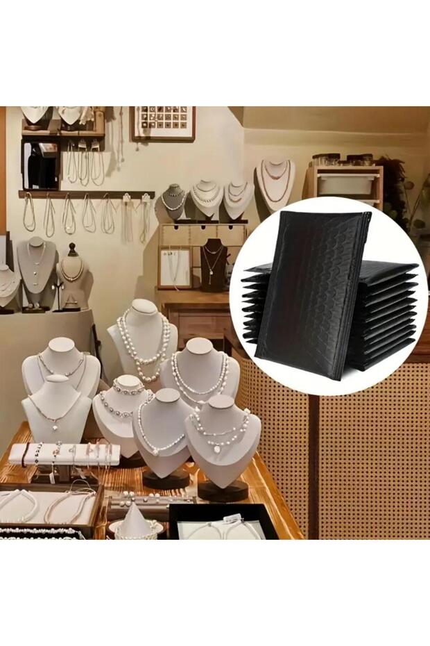 Bantlı Siyah Patpatlı Balonlu Kargo Poşeti E Ticaret poşeti 50 Adet 25x30+4 - 6