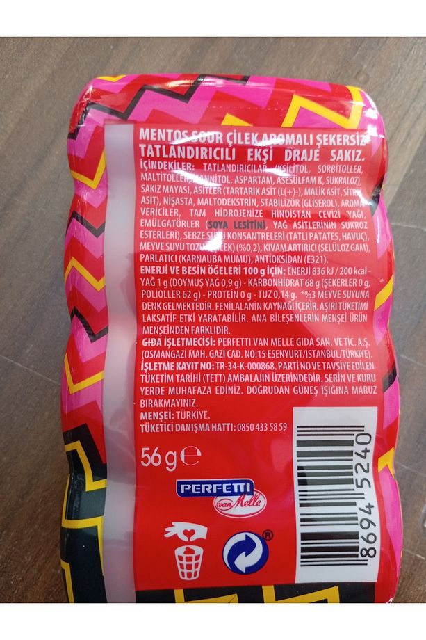 Sour Çilekli Ekşi Sakız_56g x 6 - 4