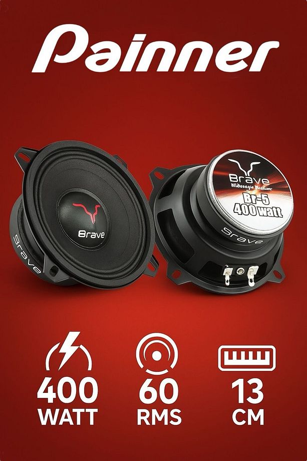 P-5 400 Watt 60 Rms 13 Cm Midrange Hoparlör 2 Adet Amfi Uyumludur Yerli Üretim - 1