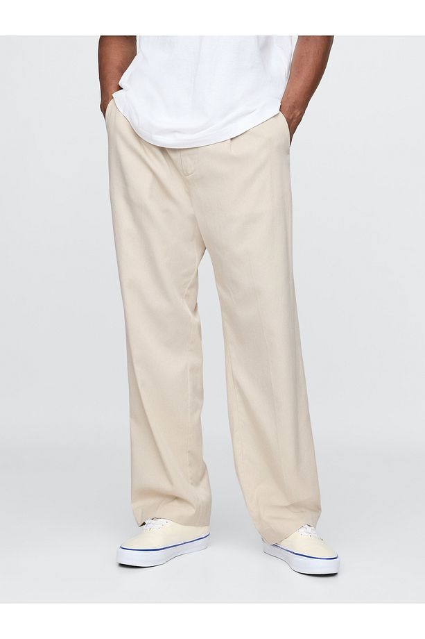 Erkek Bej UltraSoft Pileli Pantolon - 6