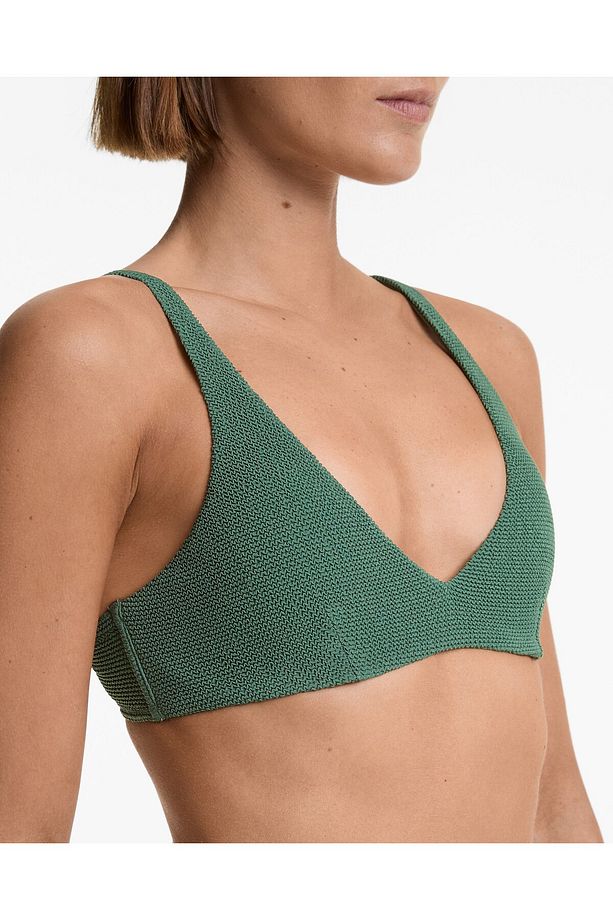 Halter crinkle bikini üstü - 4
