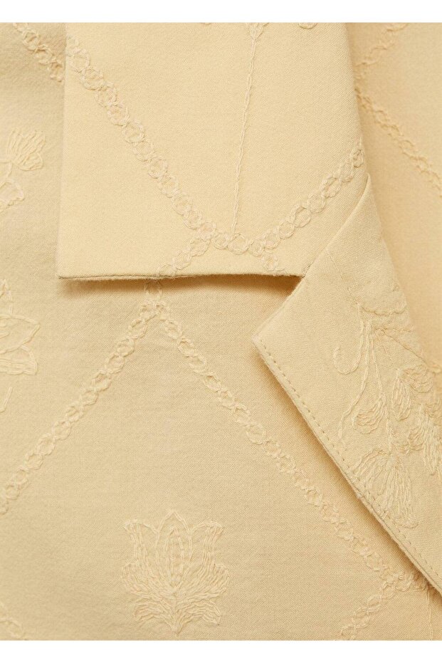 İşlemeli bowling yakalı gömlek - 7