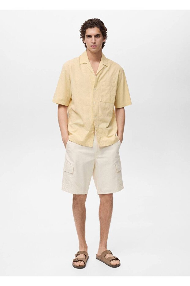 İşlemeli bowling yakalı gömlek - 2