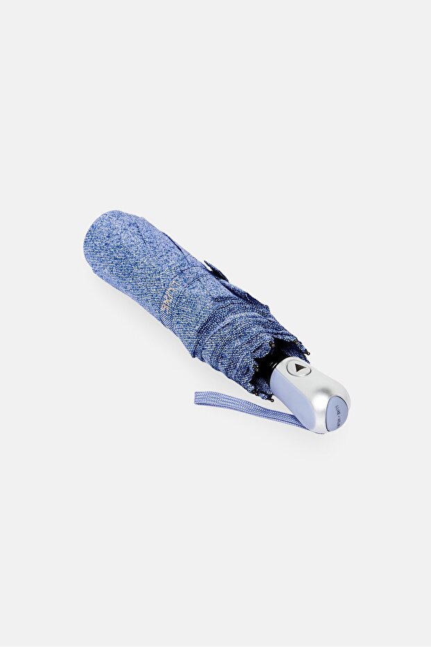 مظلة أوتوماتيكية منقوشة، زرقاء - 2