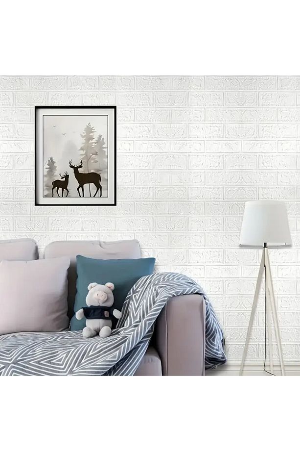 3D Tuğla Desenli Kendinden Yapışkanlı Duvar Paneli 58x38 cm - 3