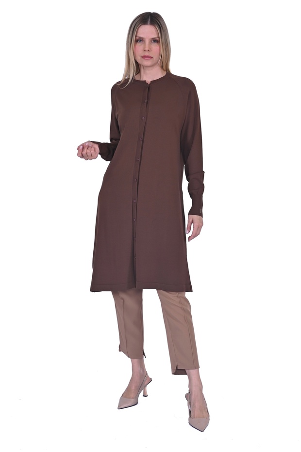 İNVEE 6738 Triko Hırka - Brownie - 2