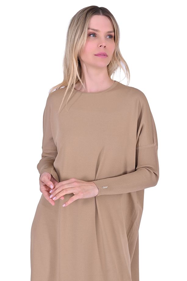İNVEE 5747 Camel Triko Elbise - 2