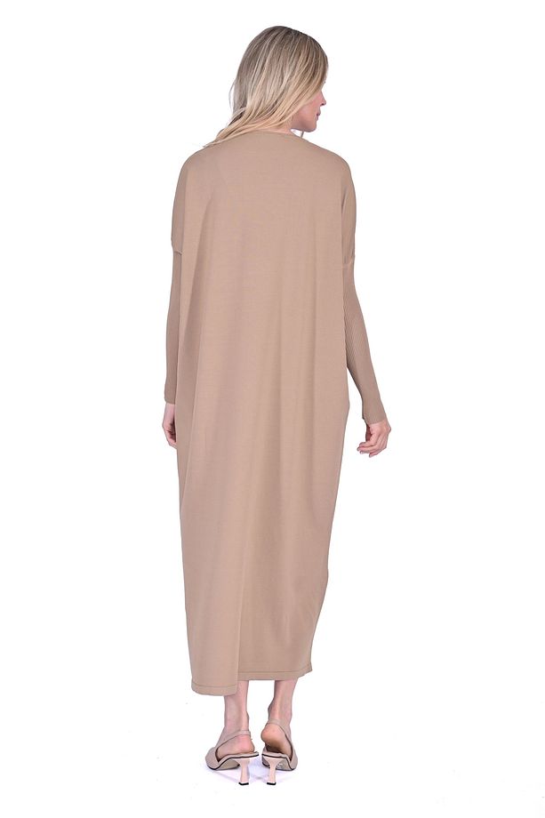 İNVEE 5747 Camel Triko Elbise - 3